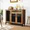 Natural Black Buffet Cabinet Storage with Drawers Doors Adjustable Shelves